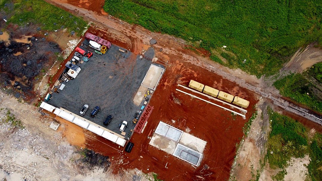 Vue aérienne de la base SECOWA